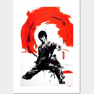 Martial Art Kung Fu Wild Nature Free Spirit Art Brush Painting Posters and Art